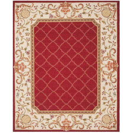 Safavieh Easy Care Hand Hooked Rectangle RugBurgundy & Ivory 4 x 6 ft. EZC753C-4